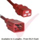 C19 to C20 'P-Lock' Power Cable Red