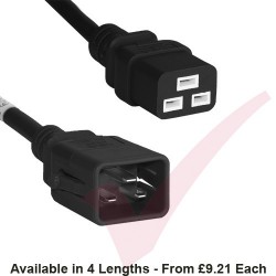C19 to C20 'P-Lock' Power Cable Black