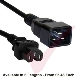 C15 to C20 High Grade 10A Power Cables Black