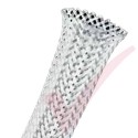 50 Metre White - Halogen Free Braid Sleeving 8-17mm (25mm Flat)
