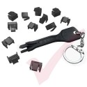 25 Pack RJ45 Port Blocker (Black) with Universal Removal Key