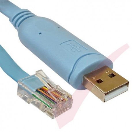 1.8m Console Cable USB Type A Male to RJ45 Male