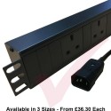Horizontal UK Socket to C14 Plug with 3 Metre Trailing Cable 1.5U Rack PDU