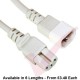 C14 to C15 HOT Condition Power Extension Cables White