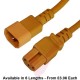 C14 to C15 10A Power Extension Cables Orange
