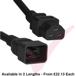 C20 to C21 High Grade SJT16A Power Cables Black