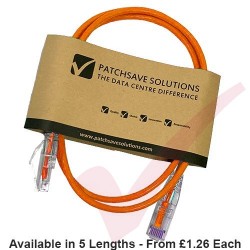 Cat6 Slim U/UTP Small Diameter Snagless Booted Patch Cables Orange