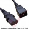 C13 to C20 High Grade H05VV-F 16A Power Cables Black