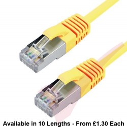 Cat6a Slim U/FTP Small Diameter Snagless Booted Patch Cables Yellow