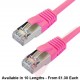 Cat6a Slim U/FTP Small Diameter Snagless Booted Patch Cables Pink