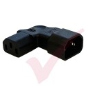 IEC Left Angled C14 Male to C13 Female Power Adaptor