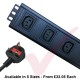 Vertical C13 Socket to UK Plug with 3 Metre Trailing Cable Rack PDU
