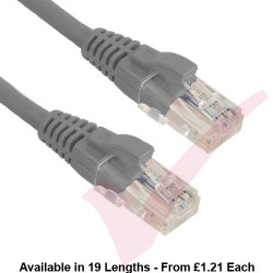 Excel Cat5e Patch Cables RJ45 UTP LSZH Snagless Booted Grey