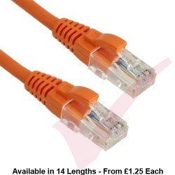 Excel Cat5e Patch Cables RJ45 UTP LSZH Snagless Booted Orange