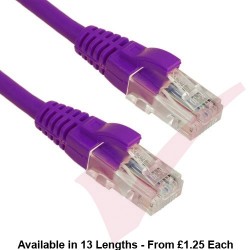Excel Cat5e Patch Cables RJ45 UTP LSZH Snagless Booted Purple