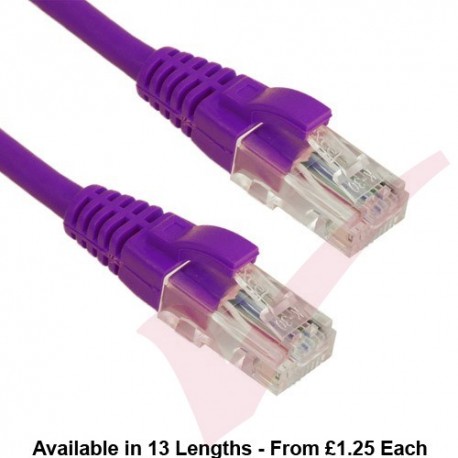 Excel Cat5e Patch Cables RJ45 UTP LSZH Snagless Booted Purple
