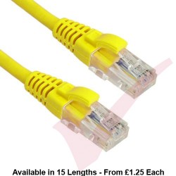 Excel Cat5e Patch Cables RJ45 UTP LSZH Snagless Booted Yellow