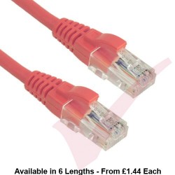 Excel Cat5e Patch Cables RJ45 UTP LSZH Snagless Booted Pink