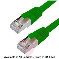 Cat6a Patch Cables RJ45 S/FTP (10G) Premium LSZH Snagless Booted Green