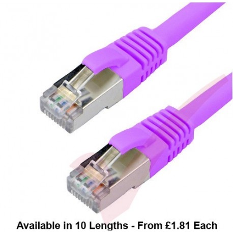 Cat6a Patch Cables RJ45 S/FTP (10G) Premium LSZH Snagless Booted Purple