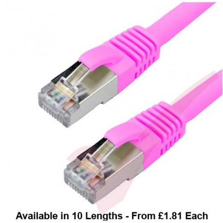 Cat6a Patch Cables RJ45 S/FTP (10G) Premium LSZH Snagless Booted Pink