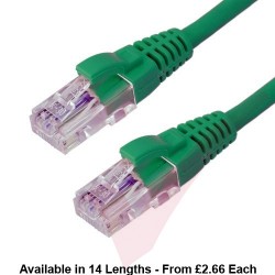 Excel Cat6 Patch Cables RJ45 UTP LSZH Snagless Booted Green