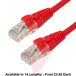 Excel Cat6 Patch Cables RJ45 UTP LSZH Snagless Booted Red
