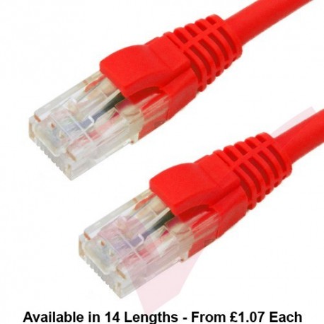 Cat6 Patch Cables RJ45 UTP Premium LSZH Snagless Booted Red