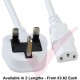 UK Mains Plug (5 Amp) - C13 High Grade 0.75mmSq PVC Power Cables White
