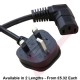 UK Plug (13 Amp) - C13 Angled Right High Grade 1mmSq PVC Power Cables Black