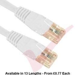 Cat5e Patch Cables Enhanced RJ45 UTP PVC Flush Booted White