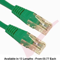 Cat5e Patch Cables Enhanced RJ45 UTP PVC Flush Booted Green