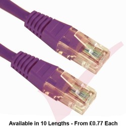 Cat5e Patch Cables Enhanced RJ45 UTP PVC Flush Booted Purple