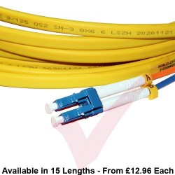 OS2 LC to LC Flat Twin Ruggedised Fibre Cable Yellow