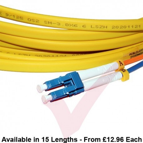 OS2 LC to LC Flat Twin Ruggedised Fibre Cable Yellow