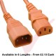 C13 to C14 High Grade H05VV-F Power Cable Orange