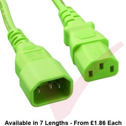 C13 to C14 High Grade H05VV-F Power Cable Green