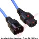 C13 Locking to C14 Power Cable Blue