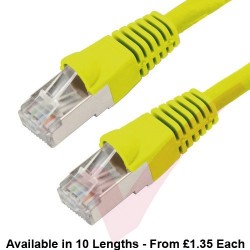 Cat6a Patch Cables RJ45 S/FTP (10G) Premium LSZH Bubble Booted Yellow
