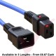 C19 Locking to C20 High Grade H05VV-F 16A Power Cables Blue