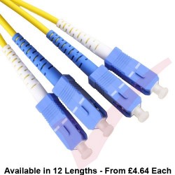 SC to SC Fibre Patch Cables OS2 Singlemode Yellow
