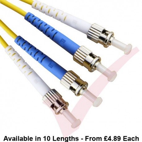 ST to ST Fibre Patch Cables OS2 Singlemode Yellow