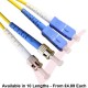 SC to ST Fibre Patch Cables OS2 Singlemode Yellow