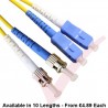 SC to ST Fibre Patch Cables OS2 Singlemode Yellow