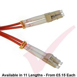 LC to LC Fibre Patch Cables OM3 Multimode Duplex Orange