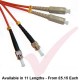 SC to ST Fibre Patch Cables OM3 Multimode Duplex Orange