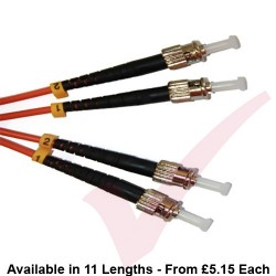 ST to ST Fibre Patch Cables OM3 Multimode Duplex Orange