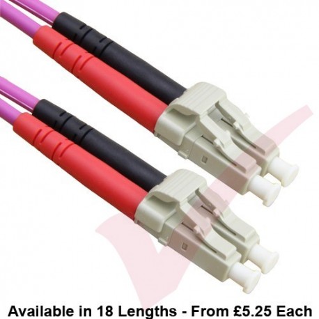 LC to LC Fibre Patch Cables OM4 Multimode Duplex Heather Violet