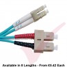 LC to SC Fibre Patch Cables OM4 Multimode Duplex Aqua Blue
