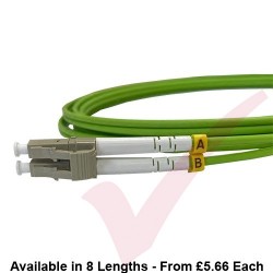 LC to LC Fibre Patch Cables OM5 Multimode Duplex Lime Green